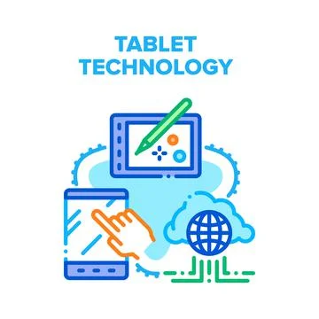 Tablet Technology Device Vector Concept Color 스톡 일러스트