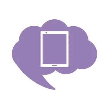 Tablet with template webpage flat style icon Stock Illustration