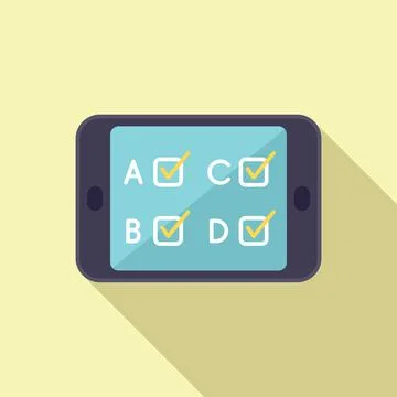 Tablet test icon flat vector. Form sheet Stock Illustration