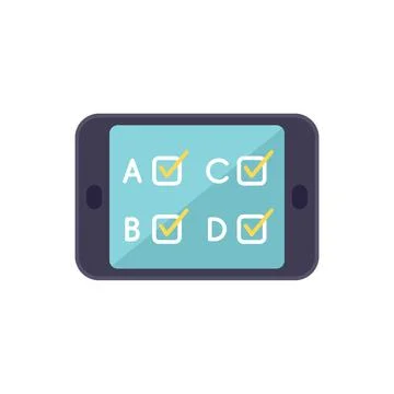 Tablet test icon flat vector. Form sheet Stock Illustration