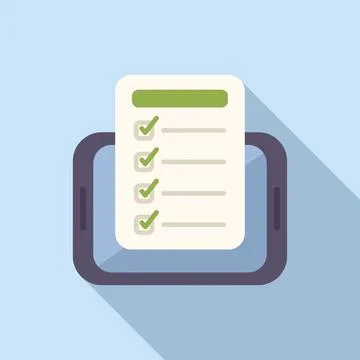 Tablet test result icon flat vector. Medical lab 스톡 일러스트