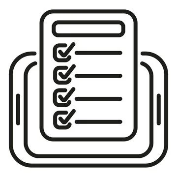 Tablet test result icon outline vector. Medical lab Stock Illustration