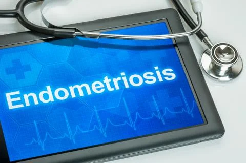 Tablet with the text Endometriosis the display Stock Photos