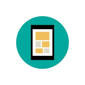 Tablet top view. Flat style vector icon. Stock-Illustration