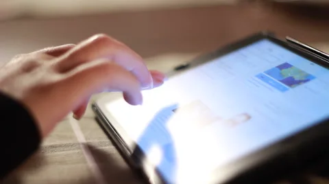 Tablet tracking shot Stock Footage 44057729
