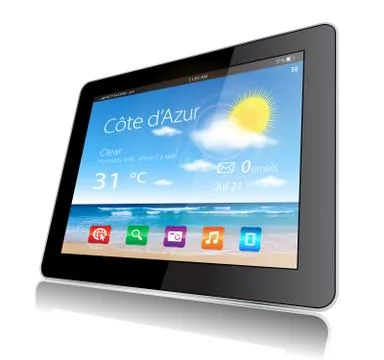 Tablet travel Stock Illustration