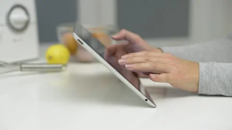 Tablet typing Stock Footage