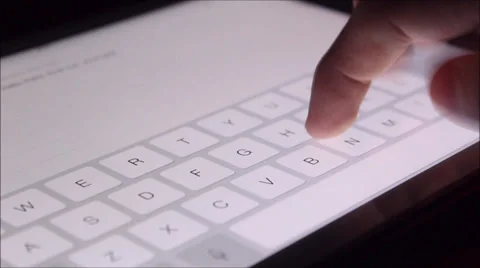 Tablet Typing Stock Footage