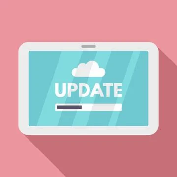 Tablet update icon, flat style Stock Illustration