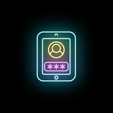 Tablet with user profile and password login interface Stock Illustration