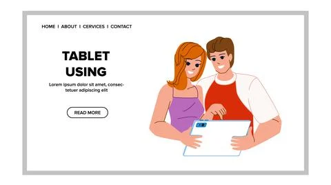 Tablet using vector Stock Illustration