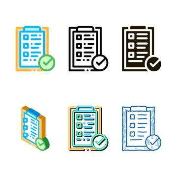 Tablet variations clip with approved check list vector icon イラスト素材