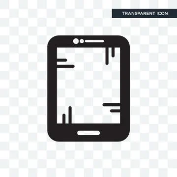 Tablet vector icon isolated on transparent background, Tablet logo design Free Stock Illustration