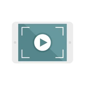 Tablet video recording icon flat isolated Illustrazione stock