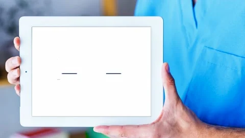 Tablet with visual information about the global virus and recommendations on how Stock Footage 156615756