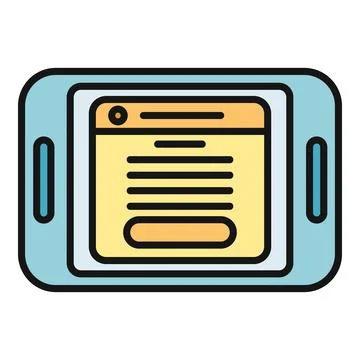 Tablet with website interface displaying digital content Stock Illustration