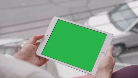Tablet White Computer, Hands Holding Blank Digital Screen Communication Device Stock Footage 94713366