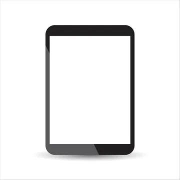 Tablet with white screen flat icon. Computer vector illustration on white bac Illustrazione stock