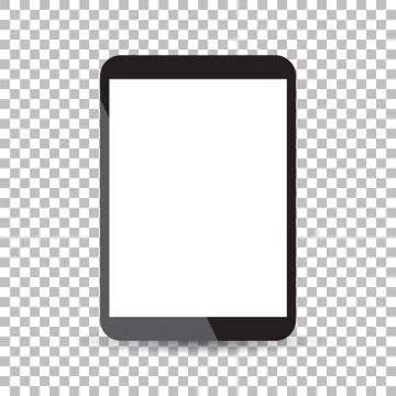 Tablet with white screen flat icon. Computer vector illustration on isolated  Stock Illustration