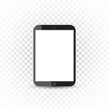 Tablet with white screen flat icon. Computer vector illustration on isolated  Illustrazione stock