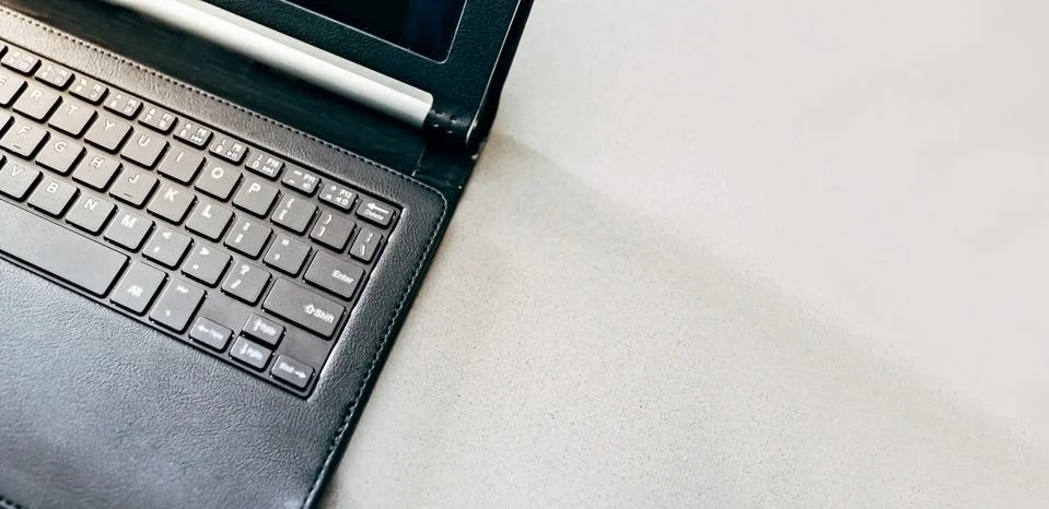 Tablet on a workspace Stock Photos