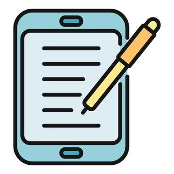 Tablet writing note using digital stylus application 스톡 일러스트