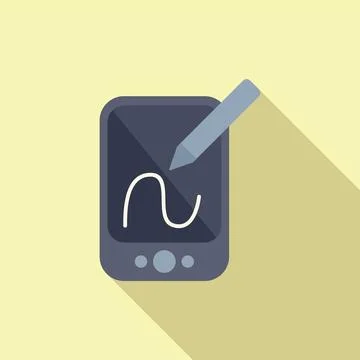 Tablet writing notes icon flat vector. Coping skills Illustrazione stock