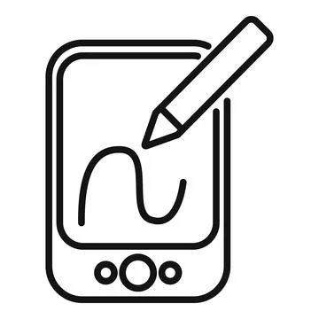 Tablet writing notes icon outline vector. Coping skills Illustrazione stock