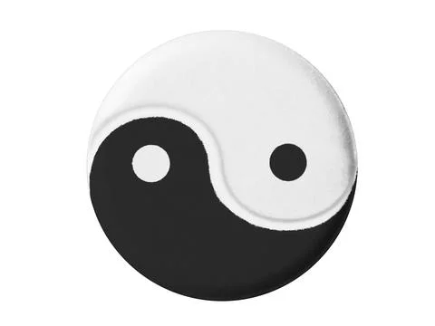 Tablet yin yang isolate on a white background without shadow. closeup. isolat Stock Photos