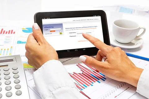 Tablet&amp;charts-10aa Stock Photos