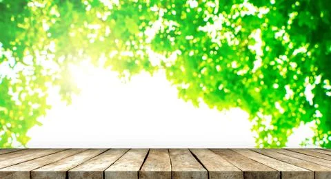 Tabletop with blurred nature Stock Photos