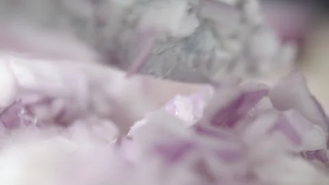 Tabletop Macro Close up of kitchen knife chopping onions in slow motion Stock Footage 273429956