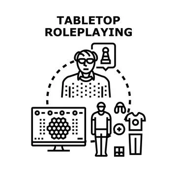 Tabletop roleplaying game creating fantasy character experience Stock-Illustration