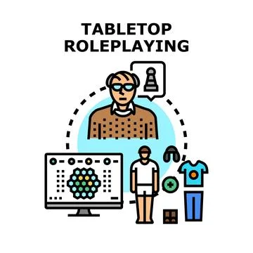 Tabletop roleplaying game creating fantasy character experience Stock-Illustration