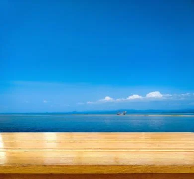 Tabletop with sea Stock Photos