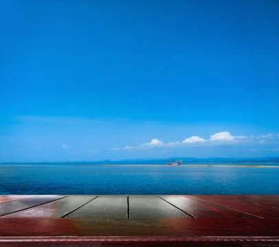 Tabletop with sea Stock Photos