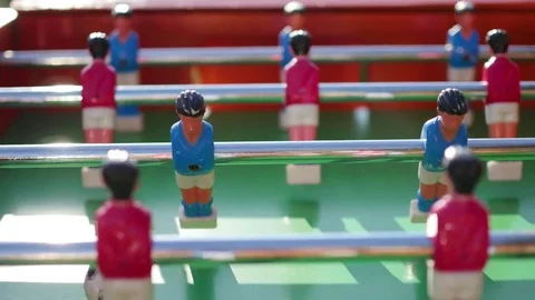 Tabletop soccer close-up. Fun and games outdoors 库存影片 77837371