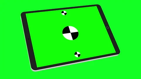 TabletPC with green screen, computer generated on green background. Touchscreen Stock Footage 172056945