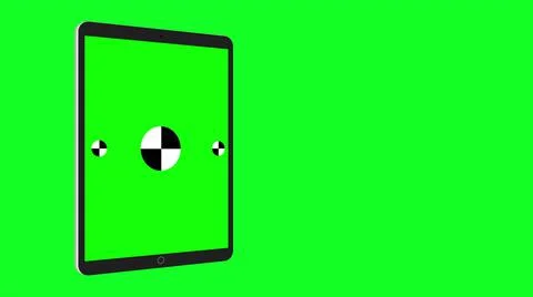 TabletPC with green screen, computer generated on green background. Touchscreen Stockillustratie