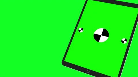 TabletPC with green screen, computer generated on green background. Touchscreen Illustrazione stock