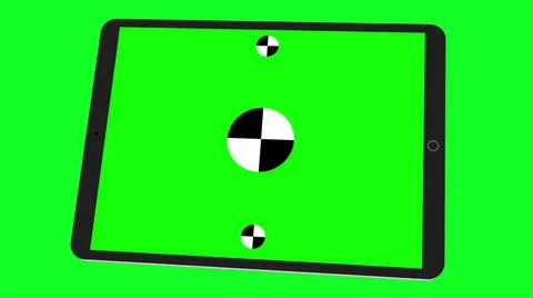 TabletPC with green screen, computer generated on green background. Touchscreen Stock Illustration