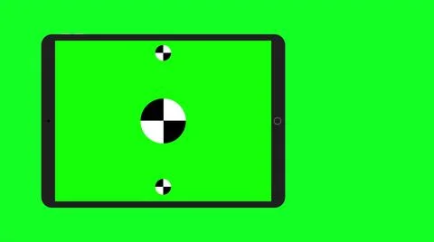 TabletPC with green screen, computer generated on green background. Touchscreen Illustrazione stock