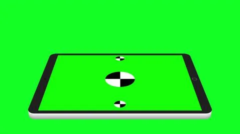 TabletPC with green screen, computer generated on green background. Touchscreen Stock Illustration