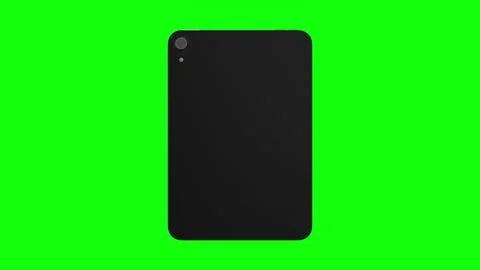 TabletPC with green screen, computer generated on green background. Touchscreen Stock Illustration
