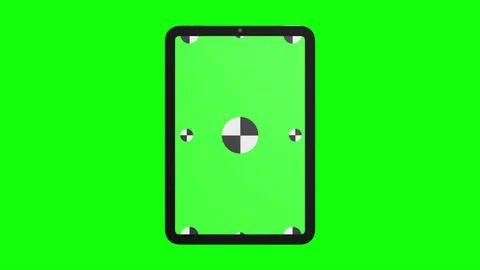 TabletPC with green screen, computer generated on green background. Touchscreen イラスト素材