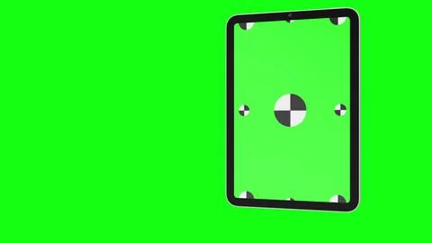 TabletPC with green screen, computer generated on green background. Touchscreen Stock Illustration