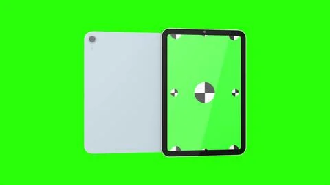 TabletPC with green screen, computer generated on green background. Touchscreen 스톡 일러스트