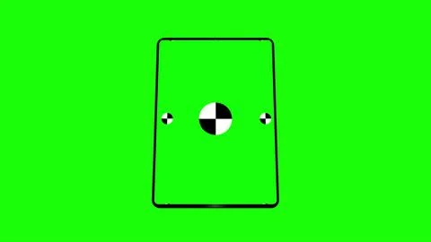 TabletPC with green screen, computer generated on green background. Touchscreen Stock Illustration