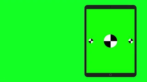 TabletPC turns on on green background. Easy customizable green screen. Computer Stockillustratie