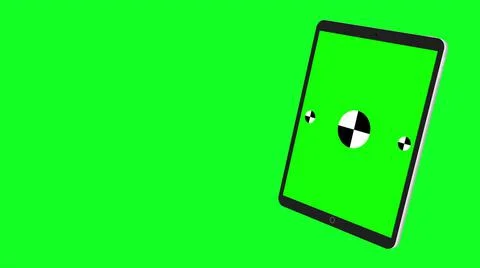 TabletPC turns on on green background. Easy customizable green screen. Computer Stock Illustration